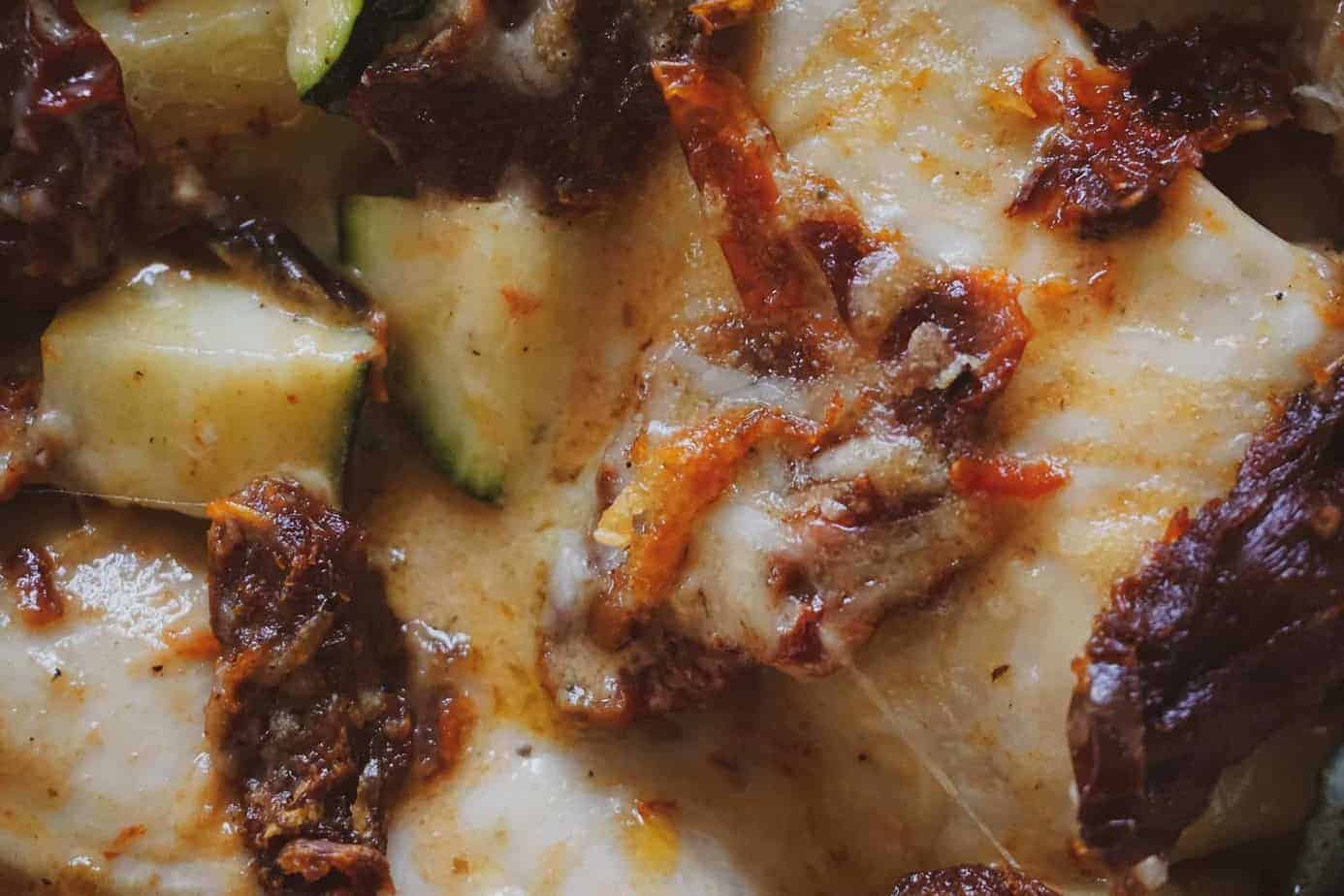 Creamy Tuscan Chicken and Zucchini Bake