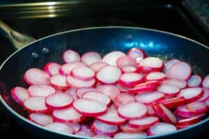 frying radishes in butter