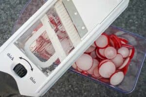 radishes sliced