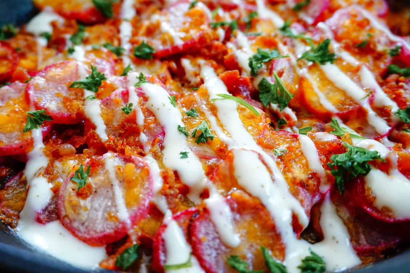 baked keto loaded radishes