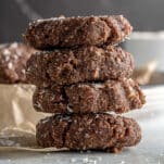 stack of chocolate no bake cookies